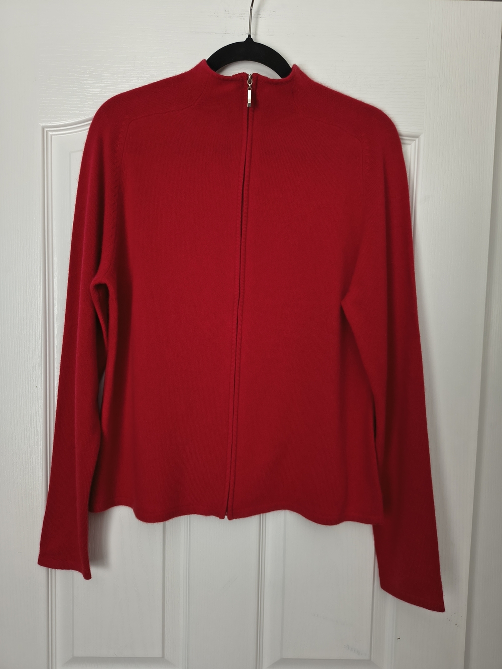 Philosophy Dane Lewis 100% Cashmere Red Full Zip Sweater Mock Neck Cozy
